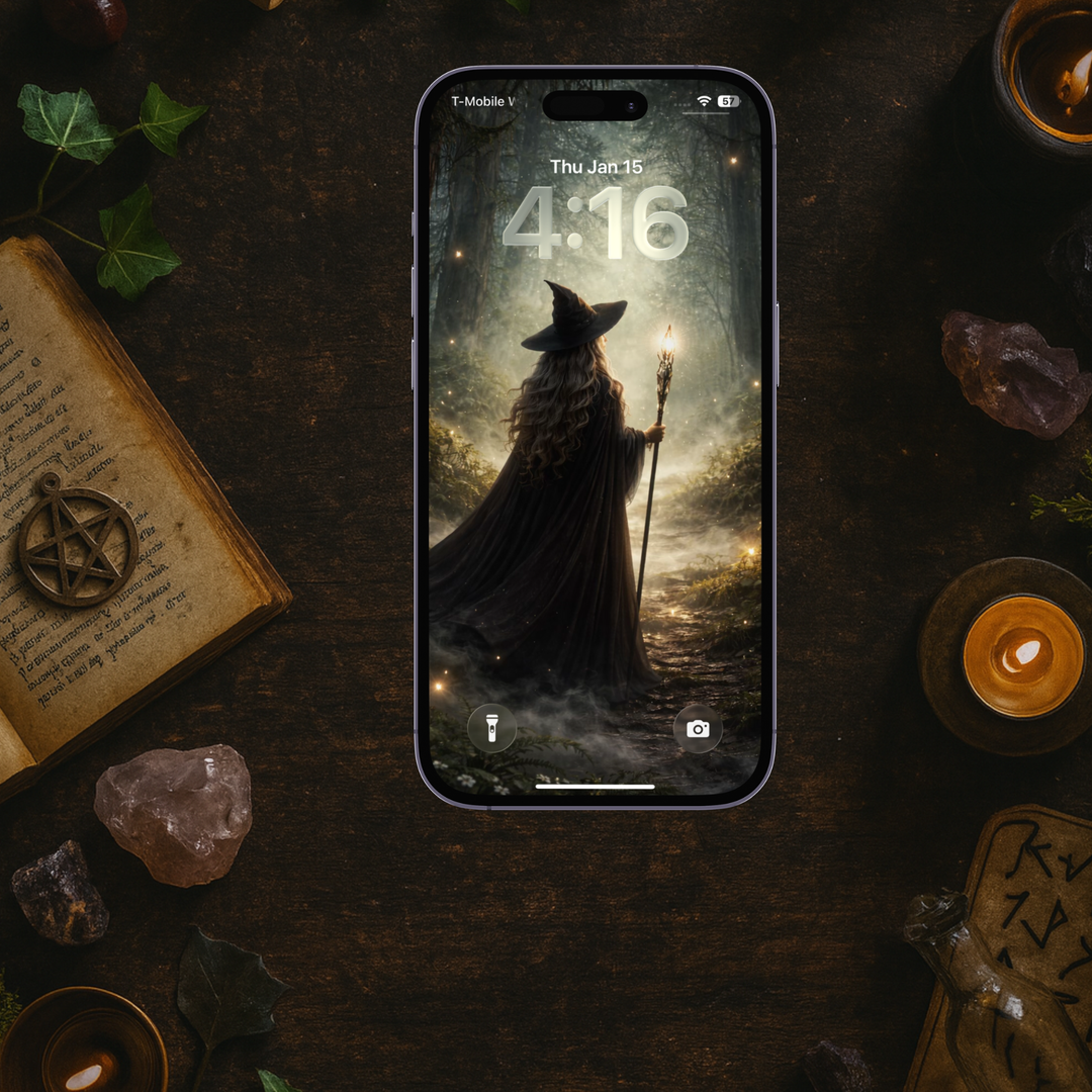 Forest Witch at Dusk | Mobile Phone Wallpaper