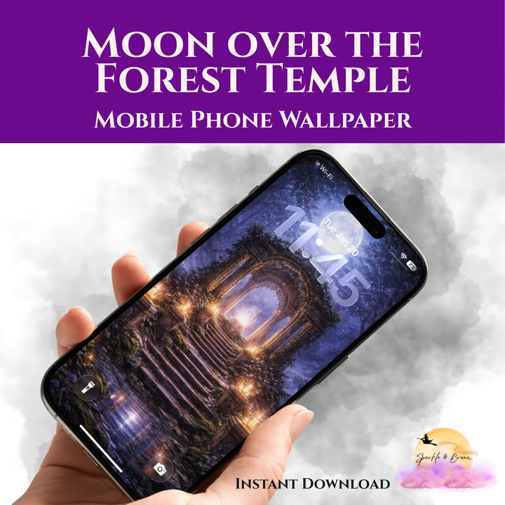 Moon over the Forest Temple | Mobile Phone Wallpaper