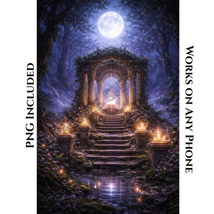 Moon over the Forest Temple | Mobile Phone Wallpaper