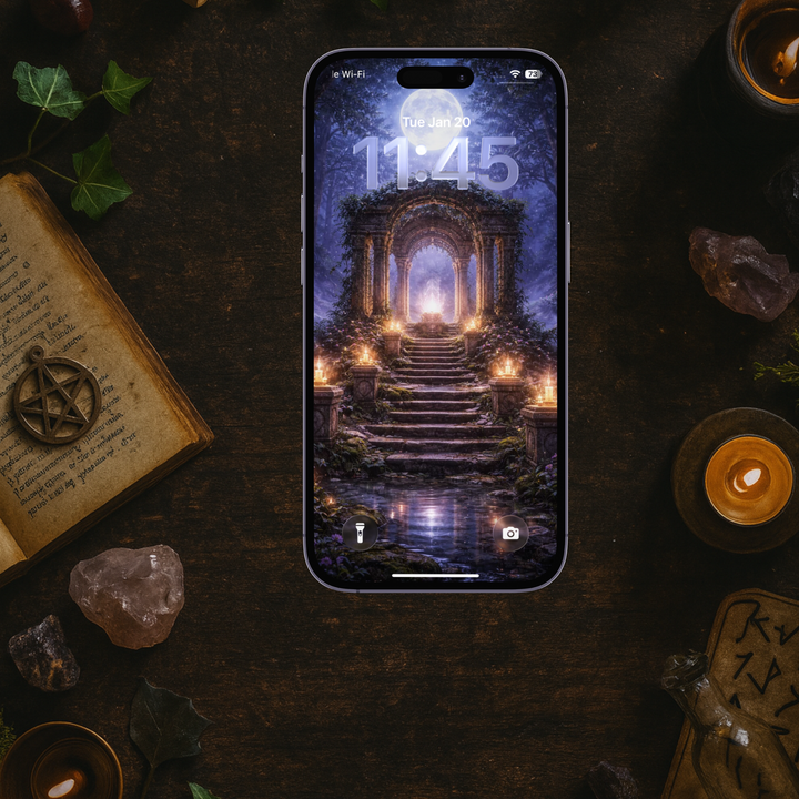 Moon over the Forest Temple | Mobile Phone Wallpaper