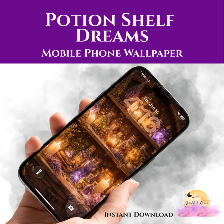 Potion Shelf Dreams | Mobile Phone Wallpaper