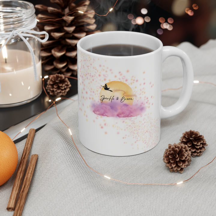 Fueled by Coffee, Chaos, and the Moon — Witchy Morning Mug (11oz)