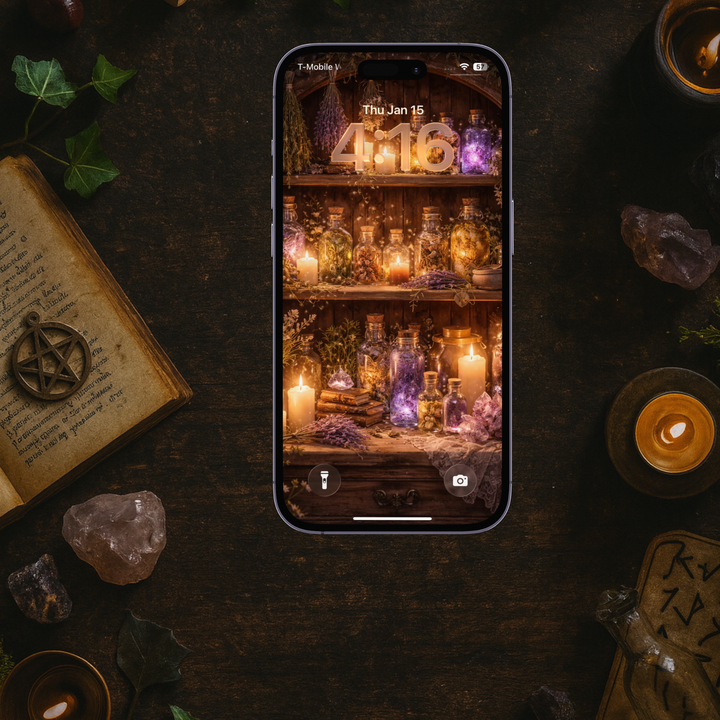 Potion Shelf Dreams | Mobile Phone Wallpaper