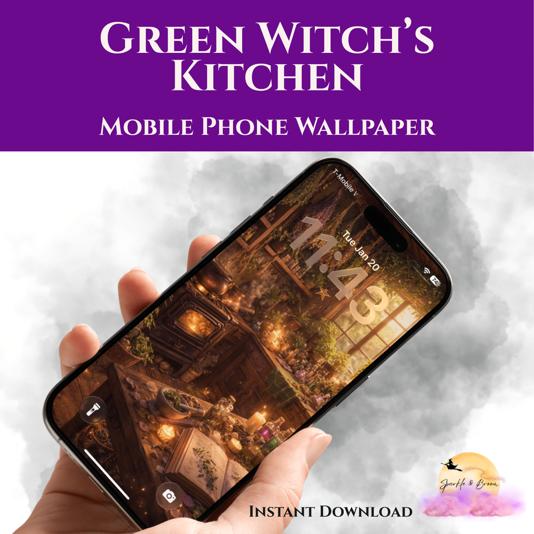 Green Witch's Kitchen | Mobile Phone Wallpaper