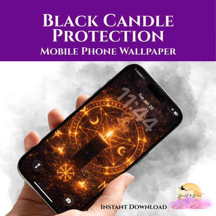 Black Candle Protection v1 | Mobile Phone Wallpaper