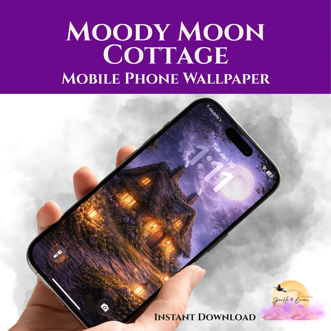 Moody Moon Cottage | Mobile Phone Wallpaper