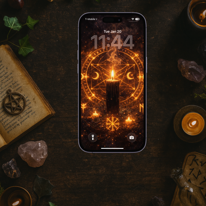 Black Candle Protection v1 | Mobile Phone Wallpaper
