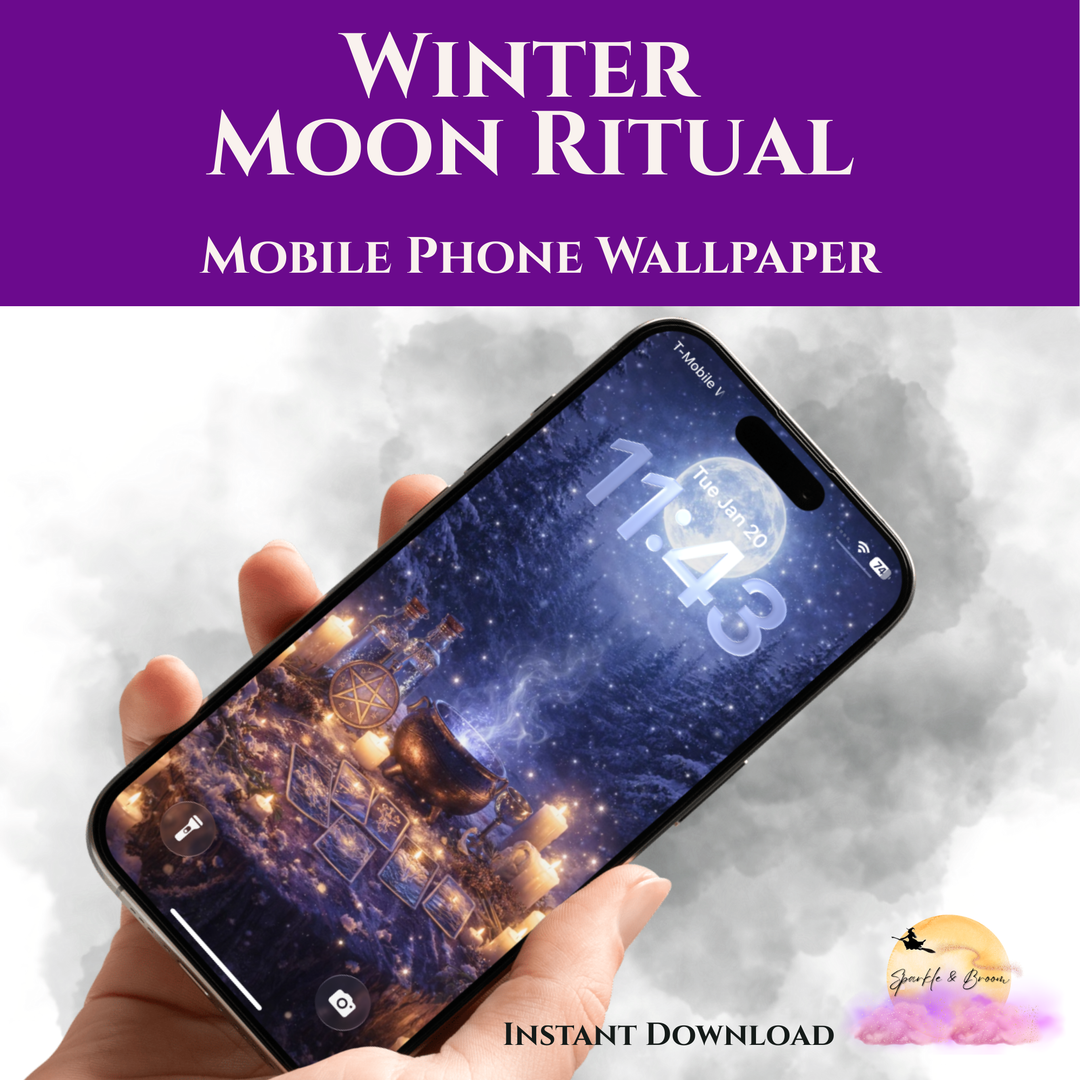 Winter Moon Ritual | Mobile Phone Wallpaper
