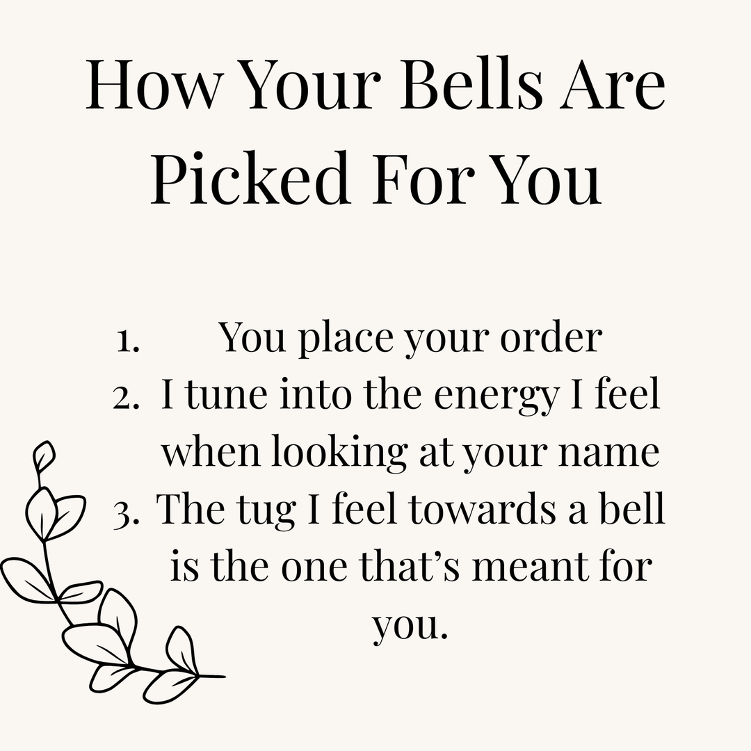 Intuitively Picked Protection Bells – Handmade Witch Bells for Home Protection, Doorway Bells, Energy Cleansing + Ritual Activation Card