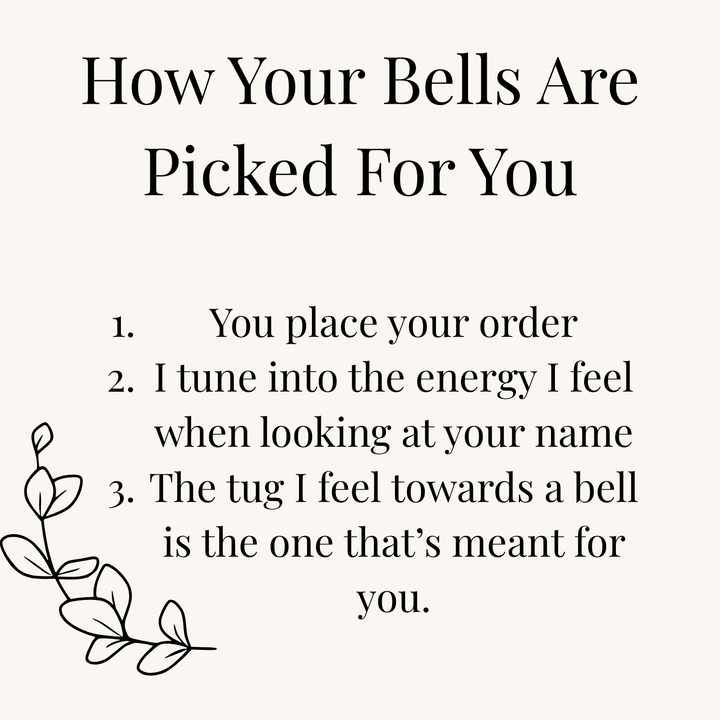 Intuitively Picked Protection Bells – Handmade Witch Bells for Home Protection, Doorway Bells, Energy Cleansing + Ritual Activation Card