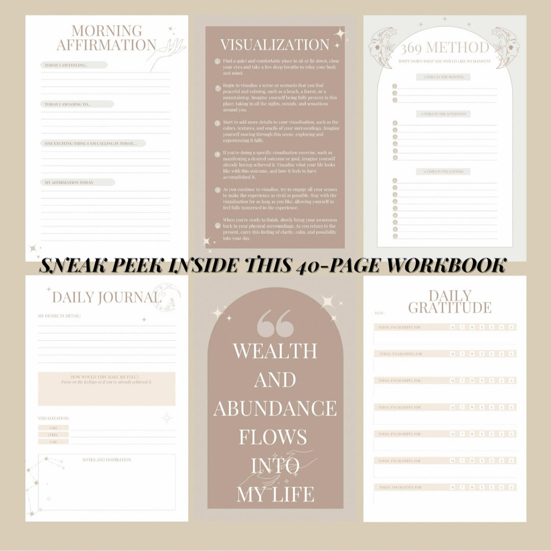 Manifestation Workbook for Intentional Alignment – Printable Law of Attraction Guide for Spiritual Growth & Goal Setting