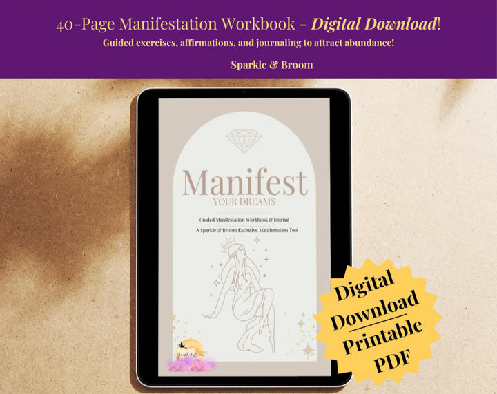 Manifestation Workbook for Intentional Alignment – Printable Law of Attraction Guide for Spiritual Growth & Goal Setting