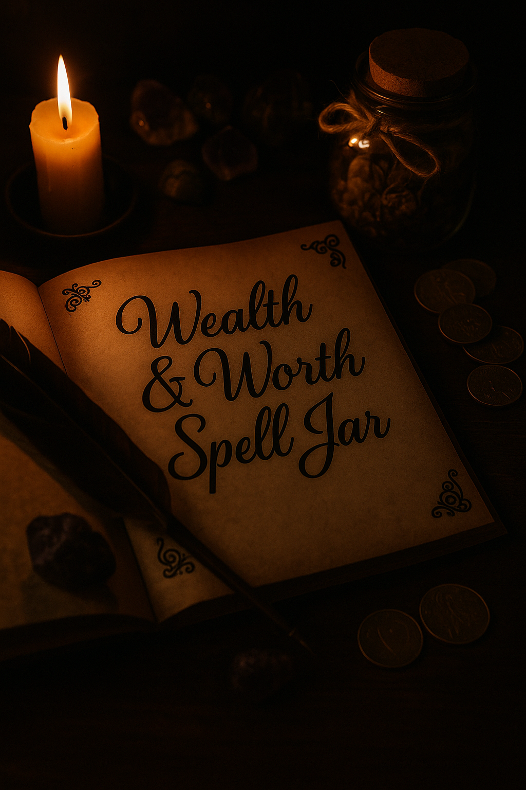 Wealth & Worth Spell Jar — Attract Money & Strengthen Self-Worth (Digital Download)