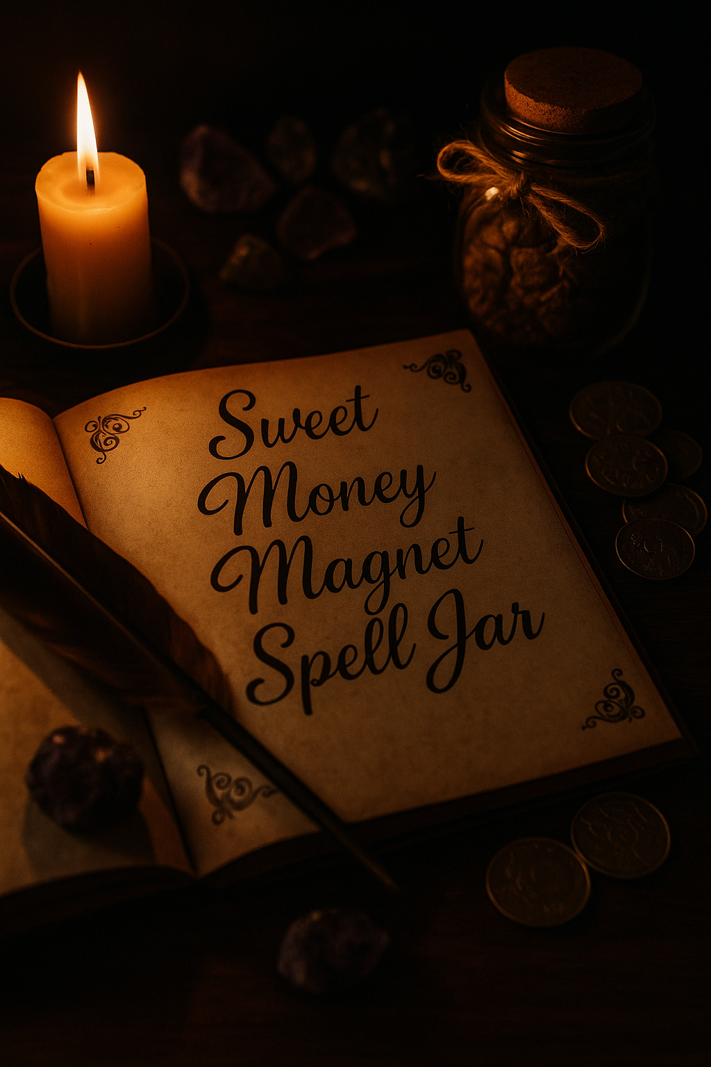 Sweet Money Magnet Spell Jar — Attract Quick Cash & Sweet Surprises (Digital Download)