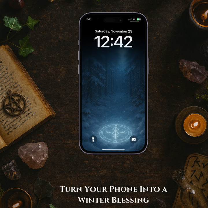 Winter Witch's Blessing | Mobile Phone Wallpaper