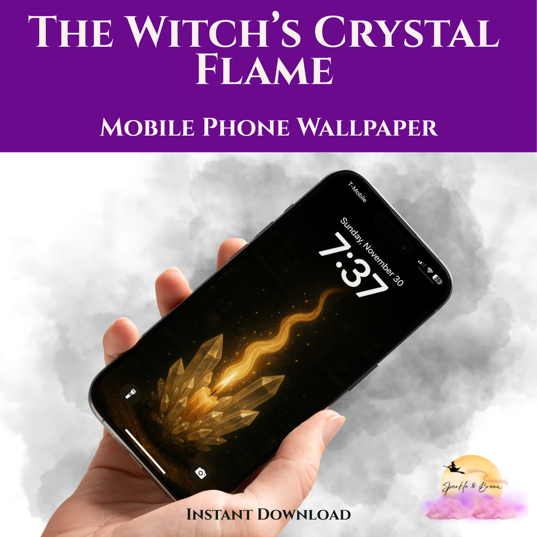 The Witch's Crystal Flame | Mobile Phone Wallpaper