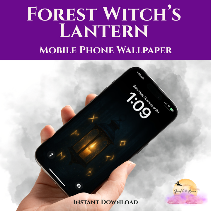 Forest Witch's Lantern | Mobile Phone Wallpaper