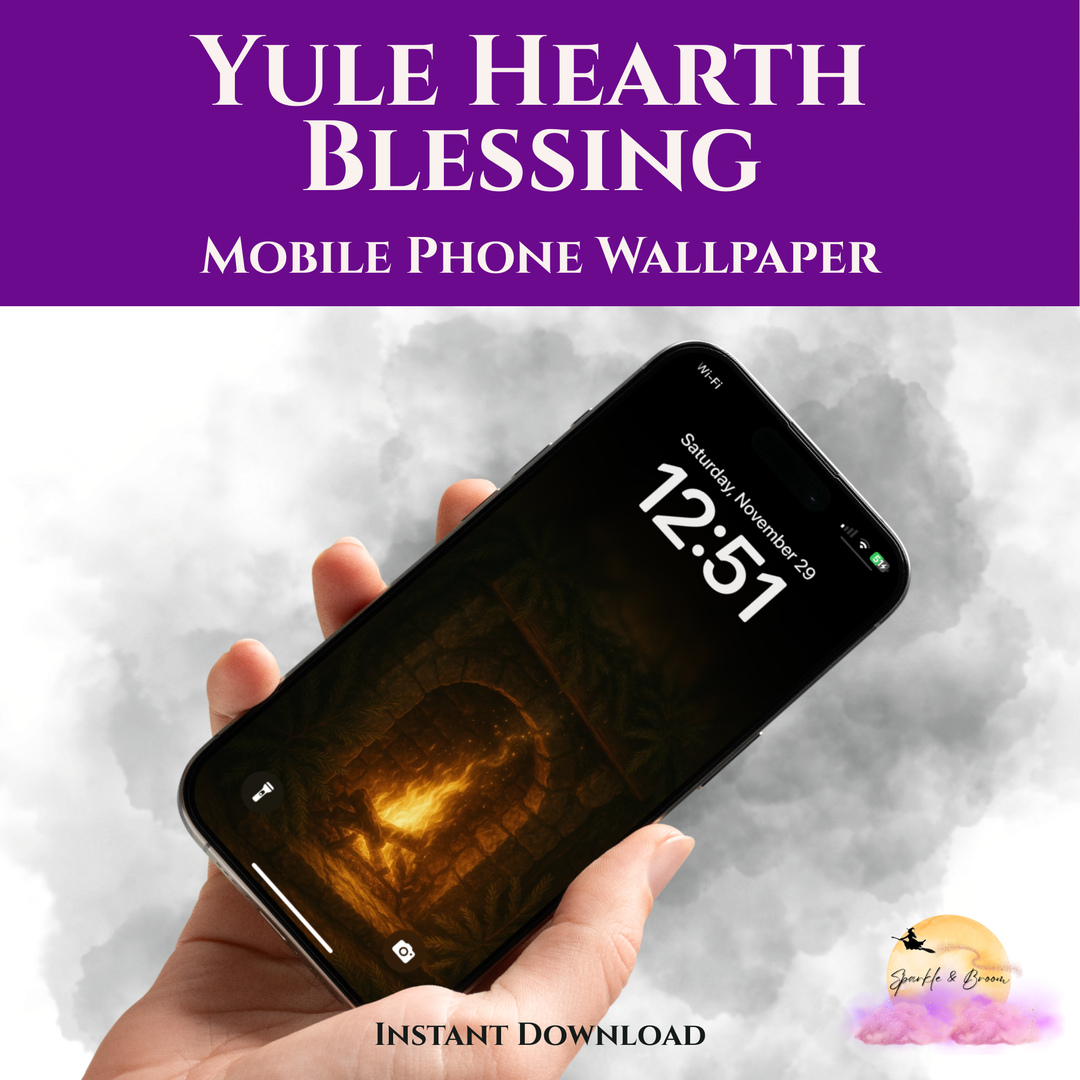 Yule Hearth Blessing | Mobile Phone Wallpaper