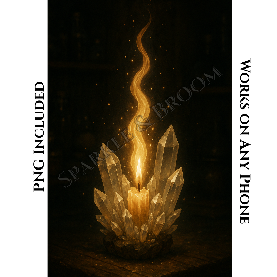 The Witch's Crystal Flame | Mobile Phone Wallpaper