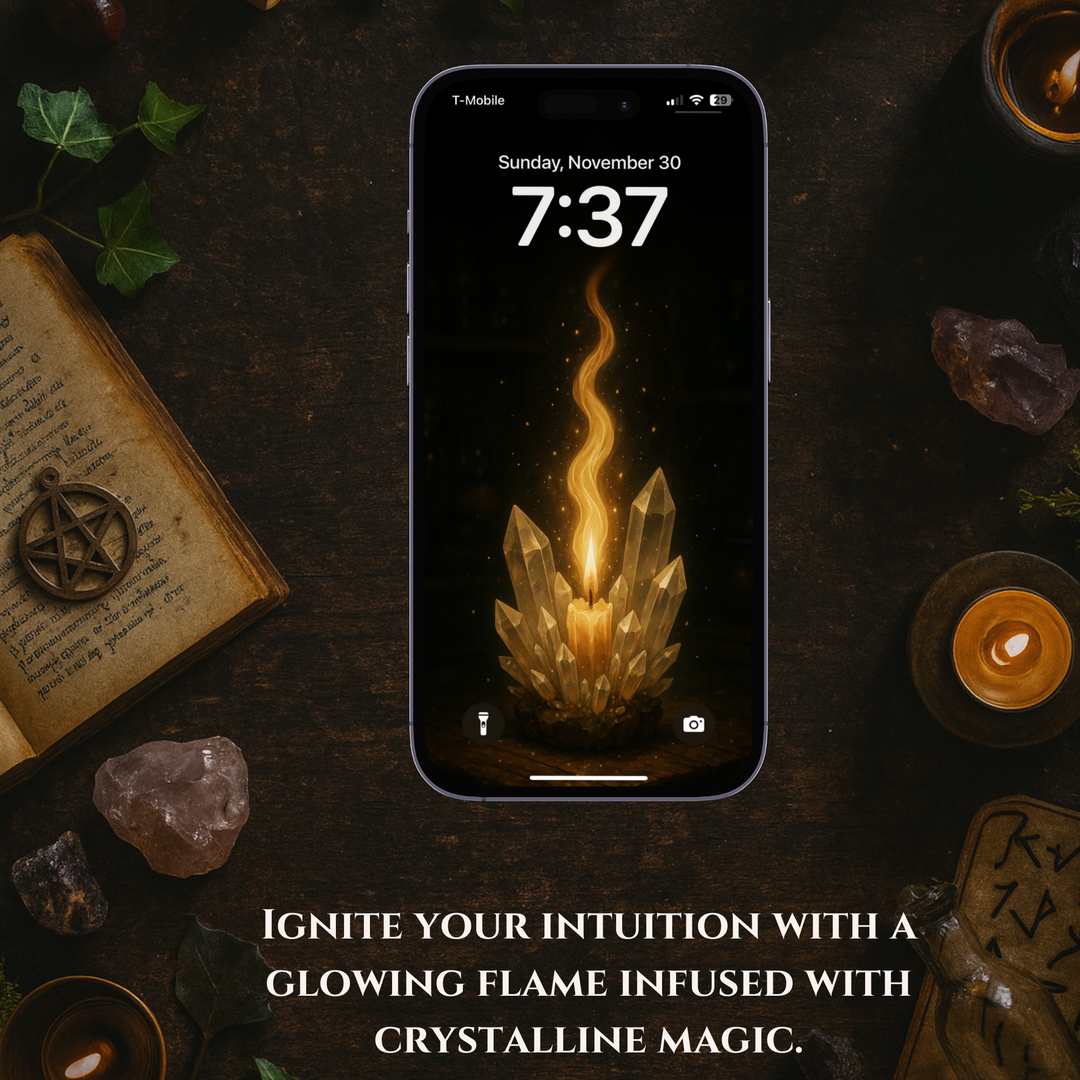 The Witch's Crystal Flame | Mobile Phone Wallpaper