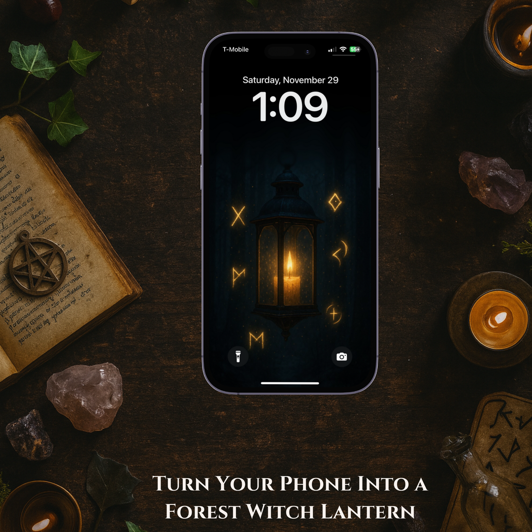 Forest Witch's Lantern | Mobile Phone Wallpaper
