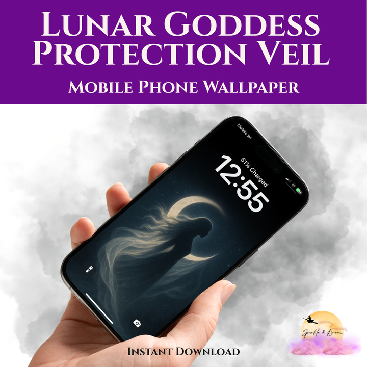 Lunar Goddess Protection Veil | Mobile Phone Wallpaper