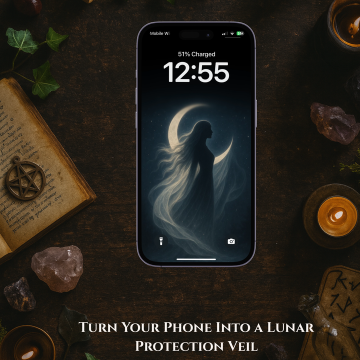 Lunar Goddess Protection Veil | Mobile Phone Wallpaper