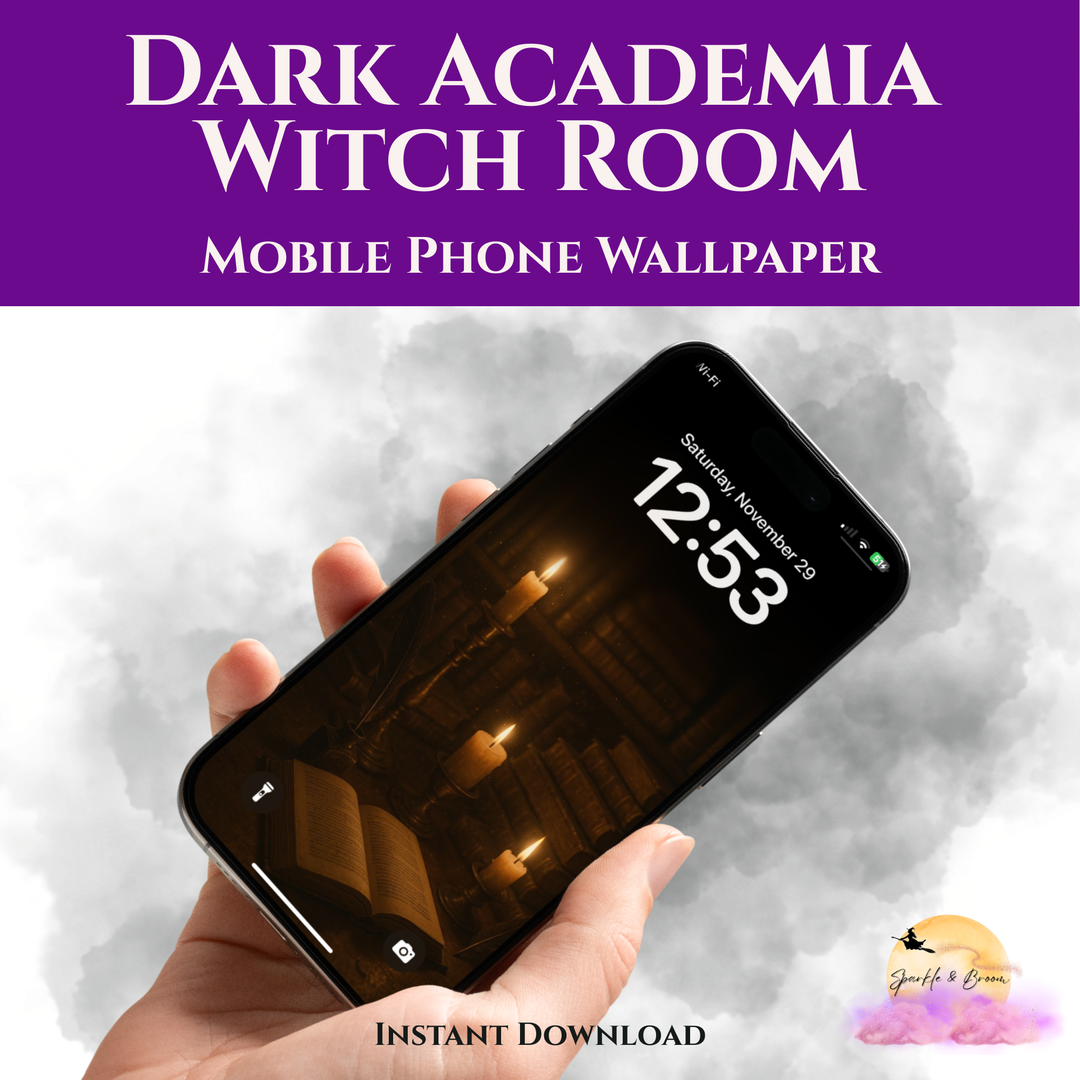 Dark Academia Witch Room | Mobile Phone Wallpaper