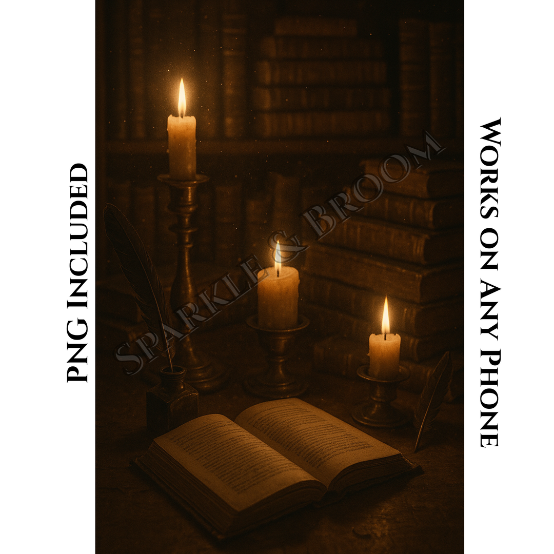 Dark Academia Witch Room | Mobile Phone Wallpaper