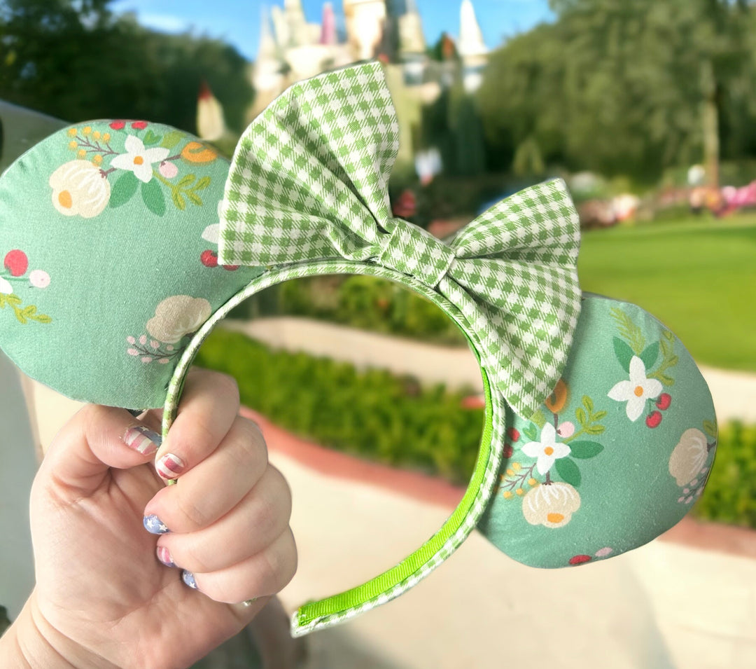 Green Checked Mouse Ears